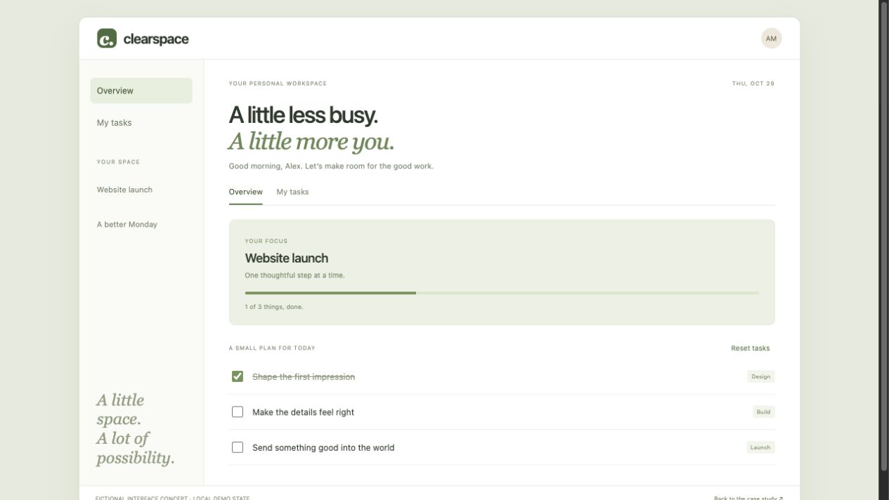 Clearspace — Task Manager preview